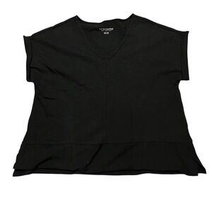 Soft Surroundings Women's‎ Black V-Neck Top Petite Large